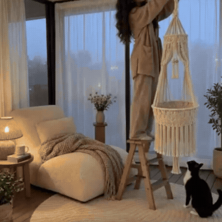 Handwoven Hanging Cat Resting Bed