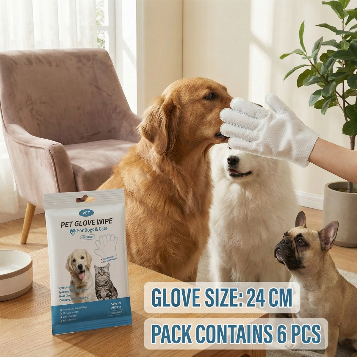 Glove-Style Pet Cleaning Wipes