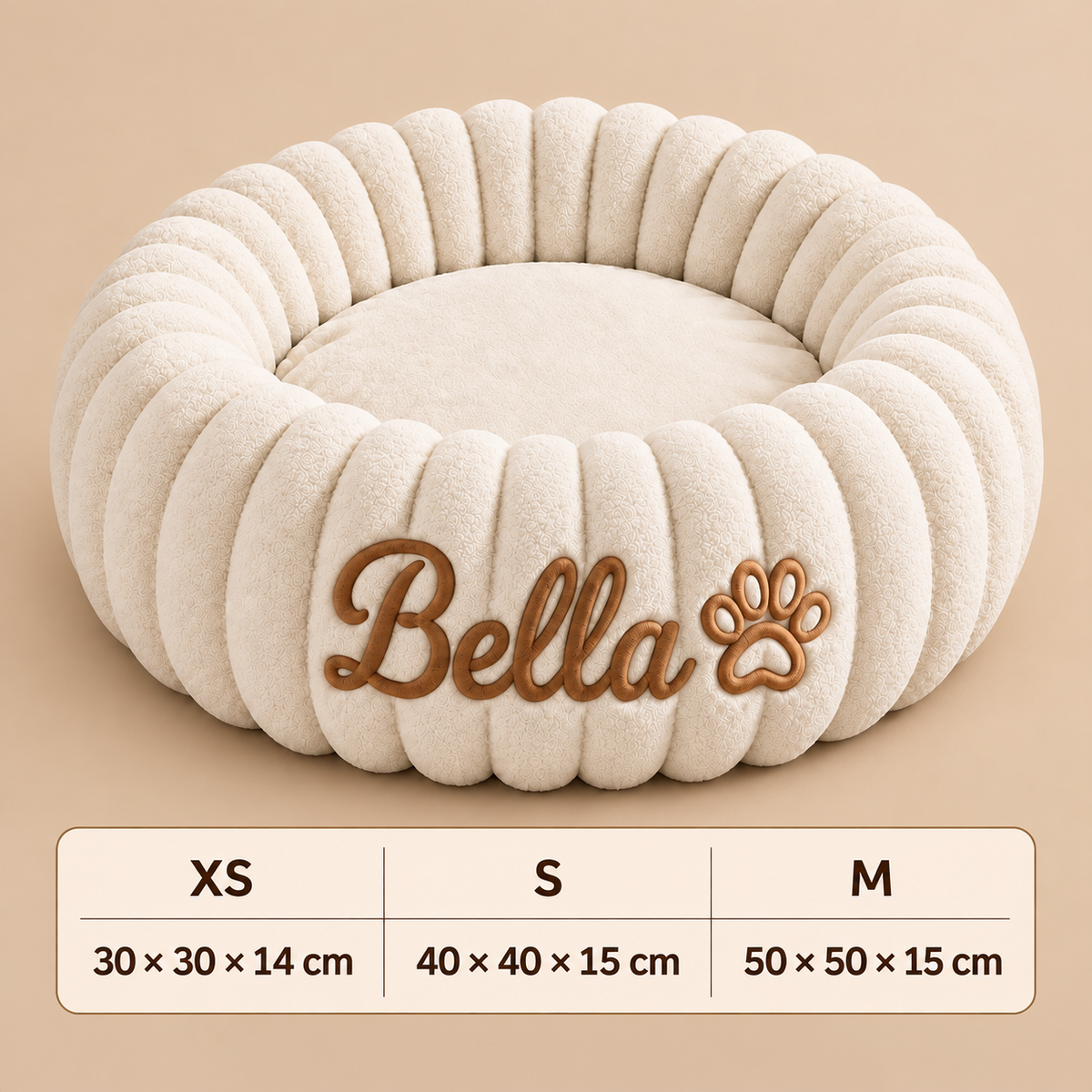 Personalised Round Plush Cat Bed