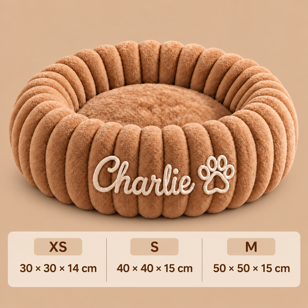 Personalised Round Plush Cat Bed