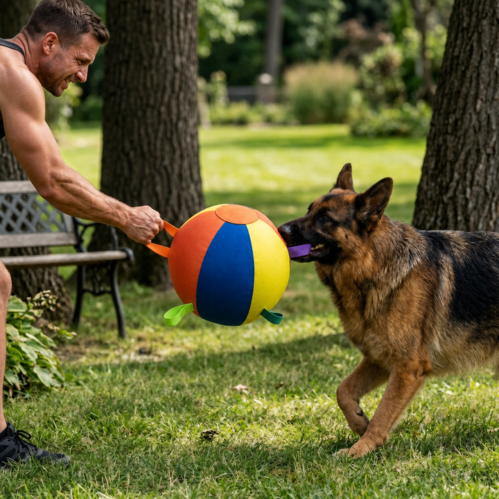 Colourful Dog Herding Ball with Carry Handles