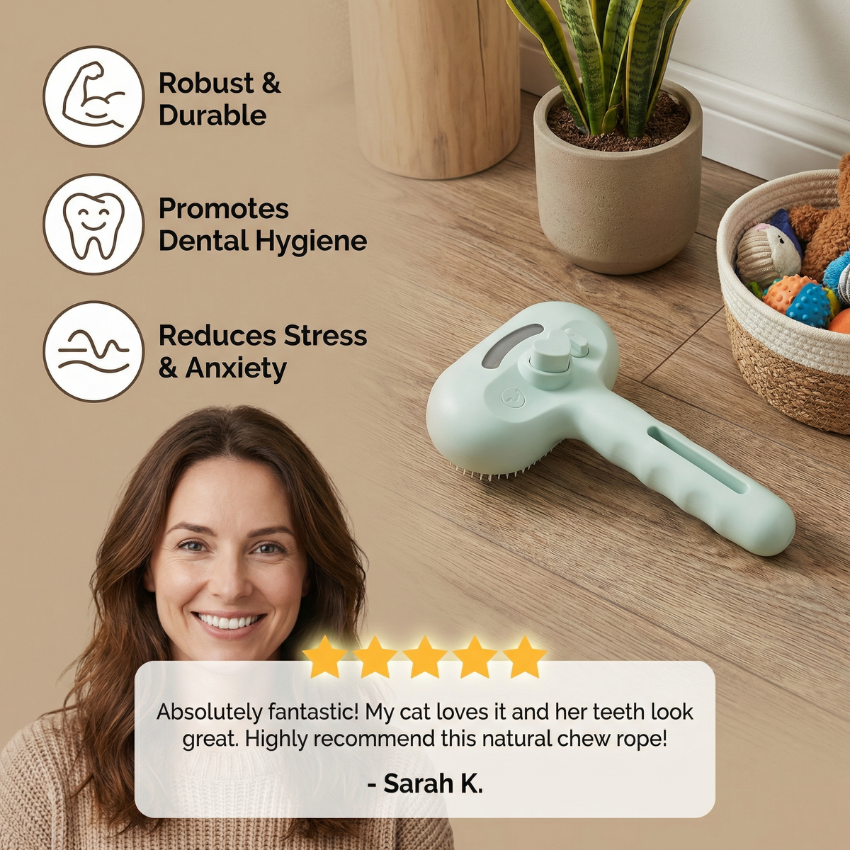 Pet Grooming Brush with Mist Feature
