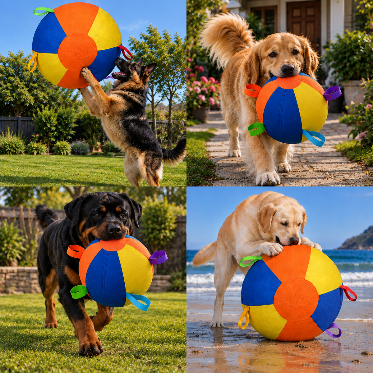Colourful Dog Herding Ball with Carry Handles
