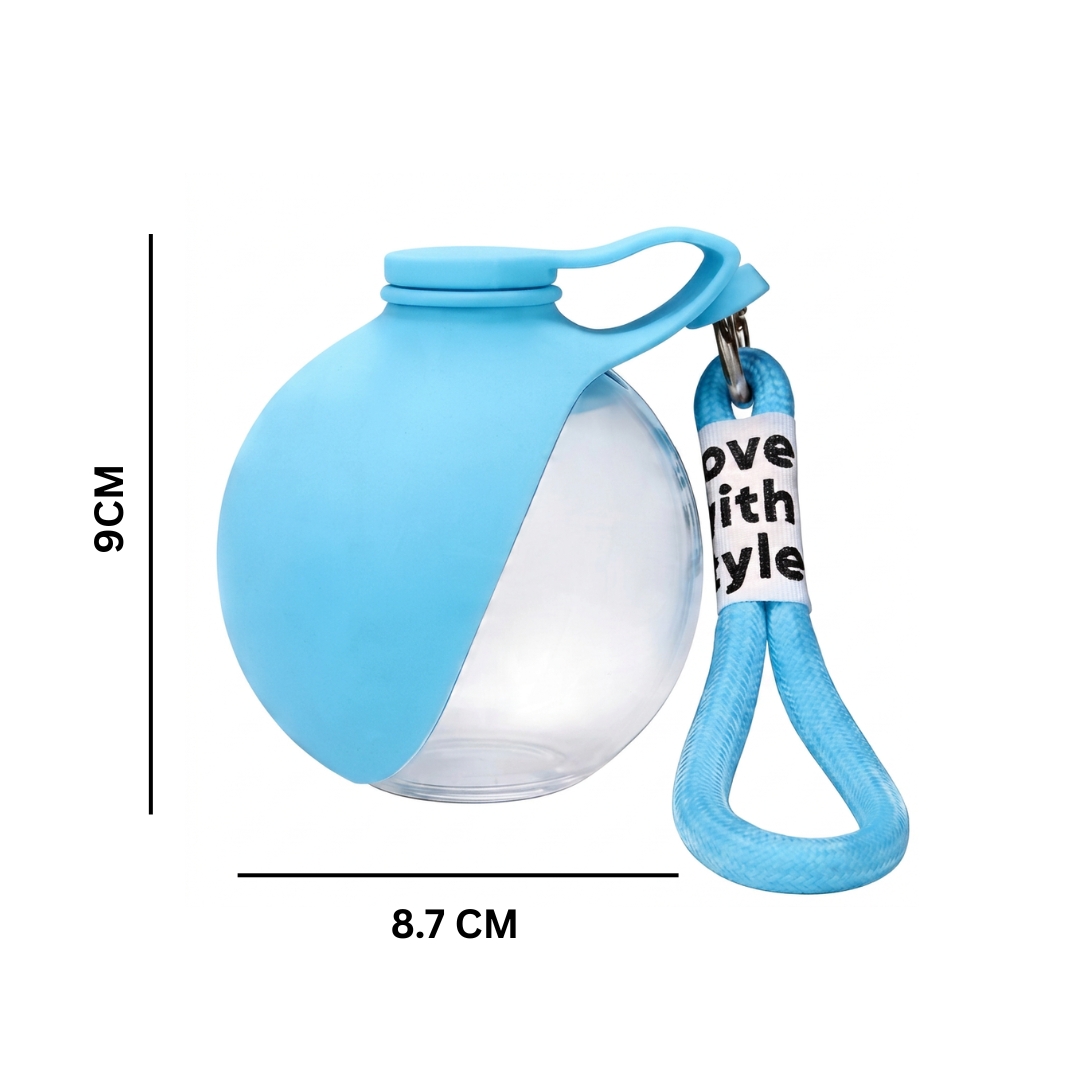 Sphere-Style Dog Travel Bottle with Silicone Bowl