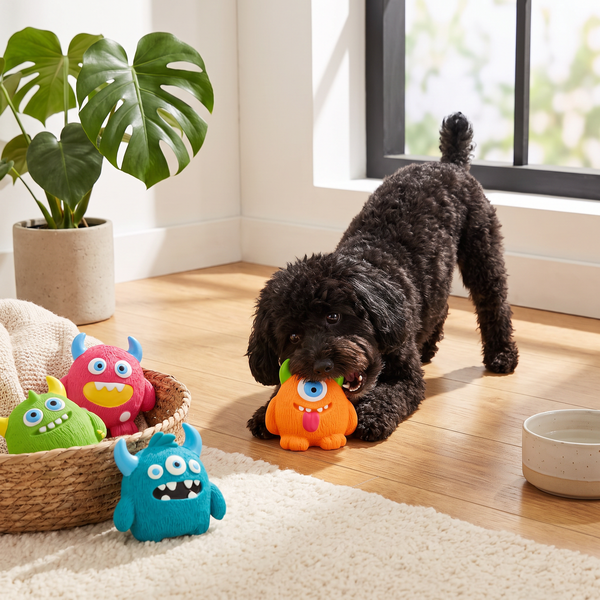 Monster Latex Dog Toy with Squeaker
