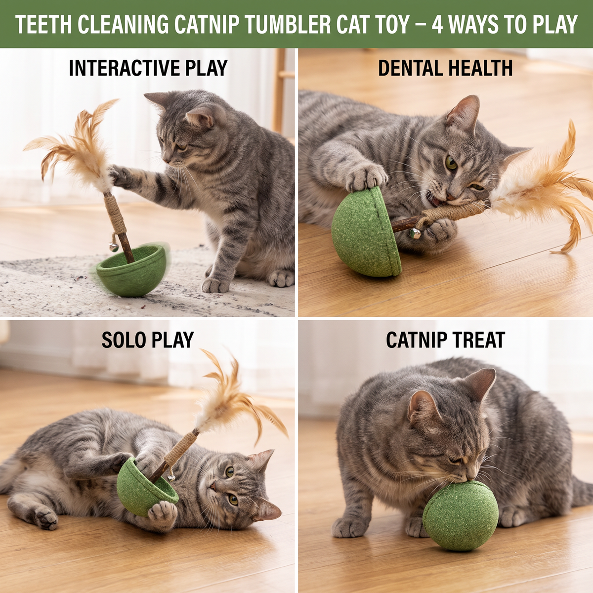 Catnip Tumbler with Feather & Bell