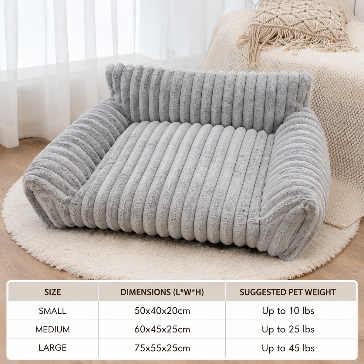 Cloud-Style Pet Sofa with Washable Cover
