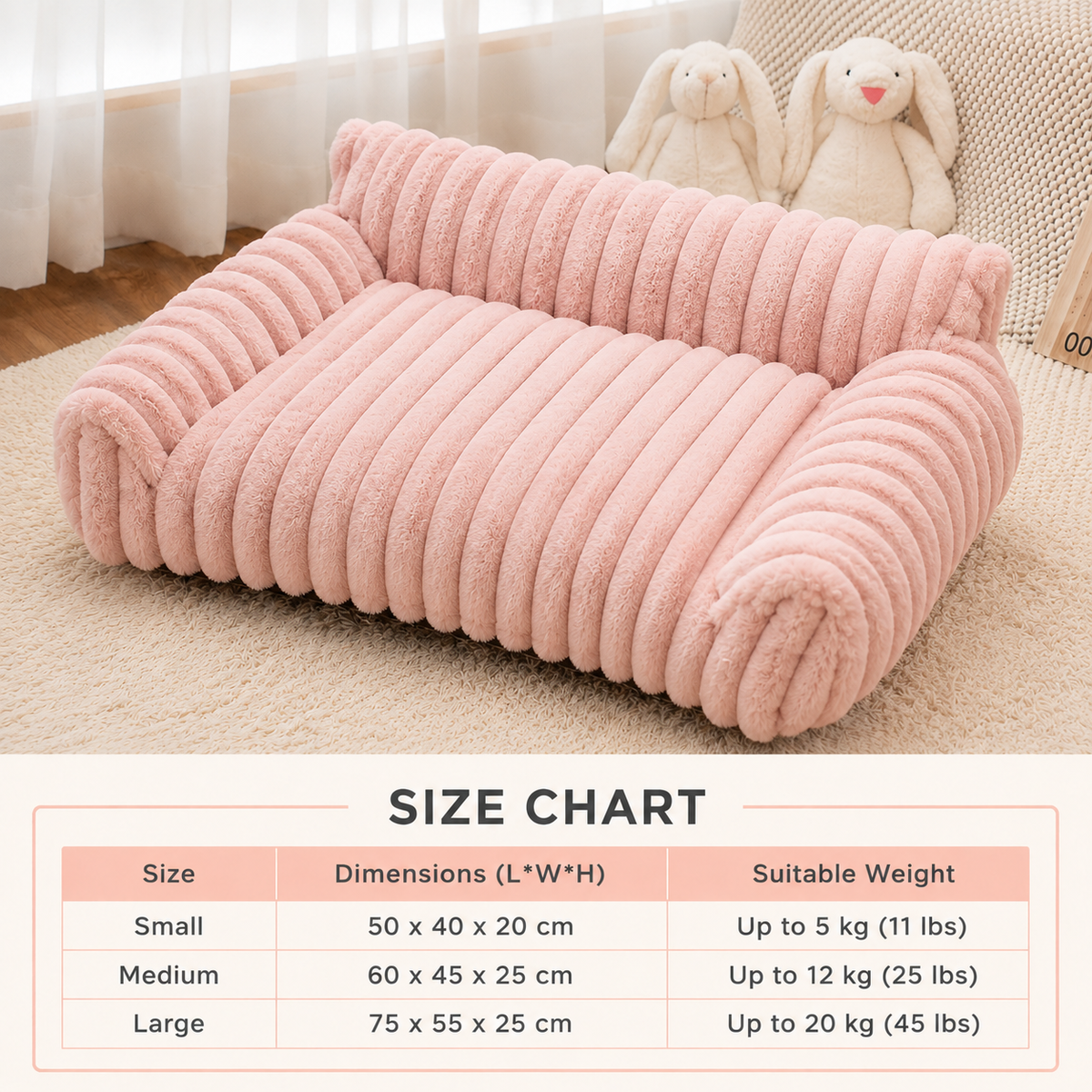 Cloud-Style Pet Sofa with Washable Cover