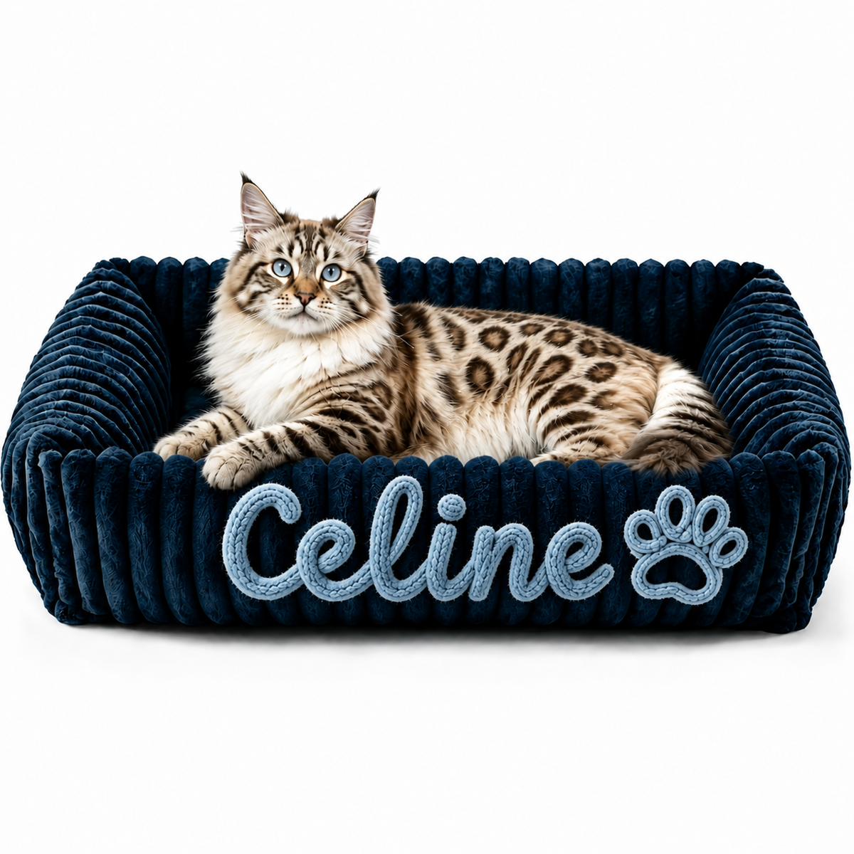 Personalised Cloud-Style Cat Bolster Bed