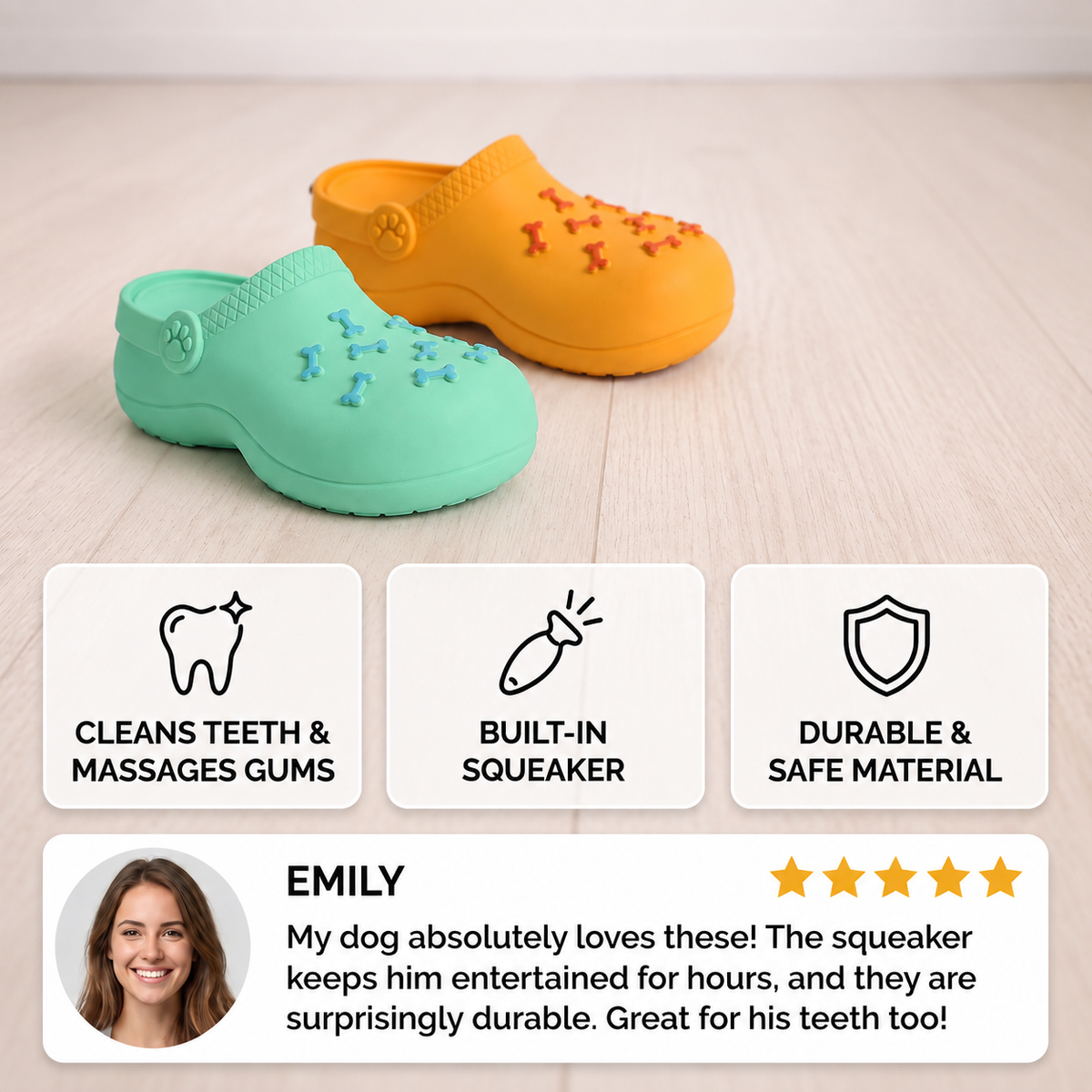 Slipper-Shaped Squeaky Dog Toy