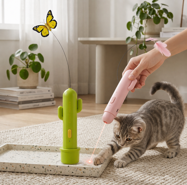 Automatic Butterfly & Laser Cat Activity Toy