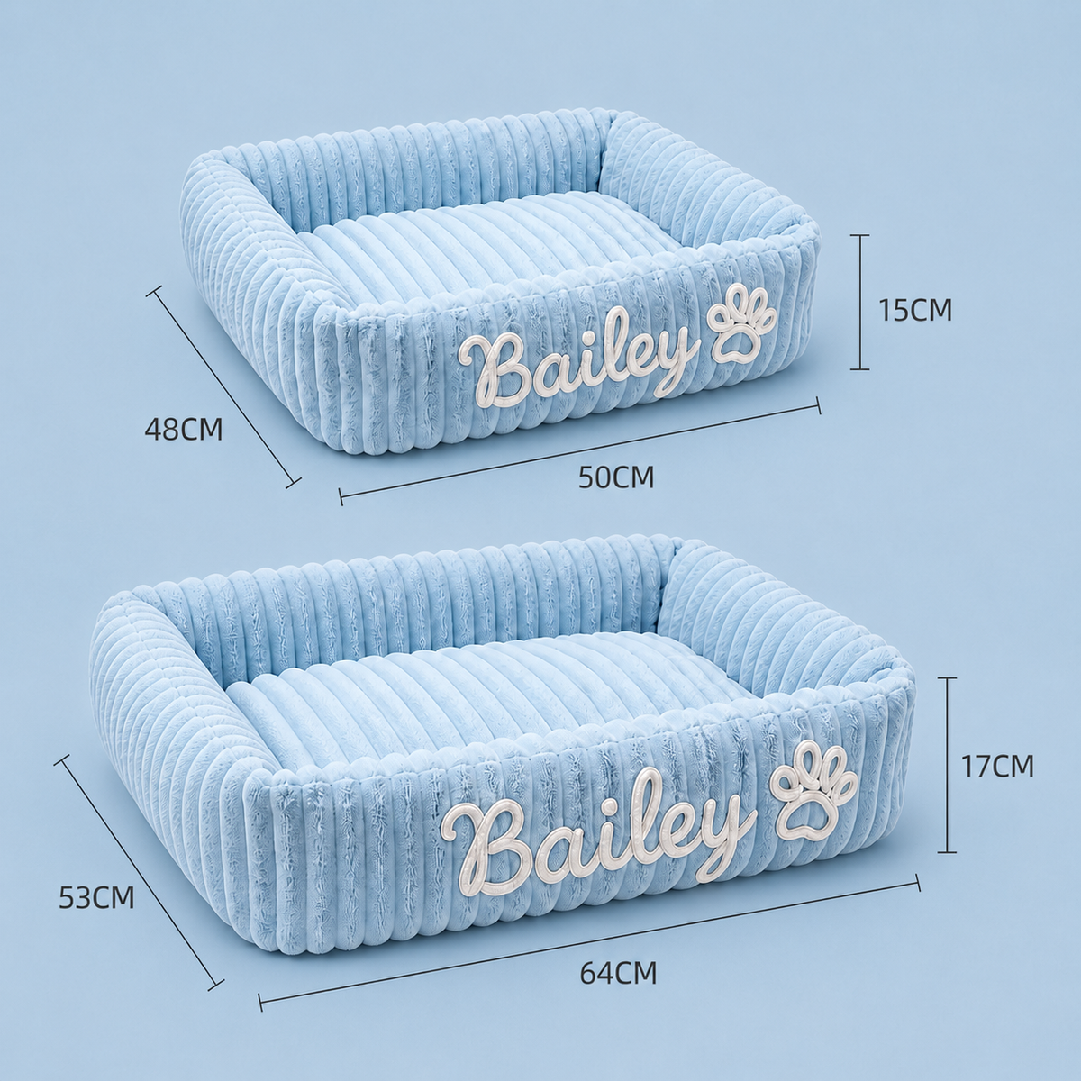 Personalised Cloud-Style Cat Bolster Bed