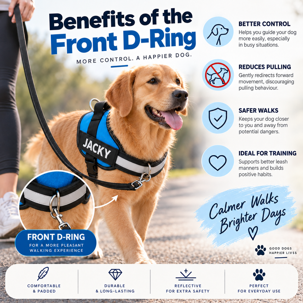 Personalised Front-Clip Dog Harness