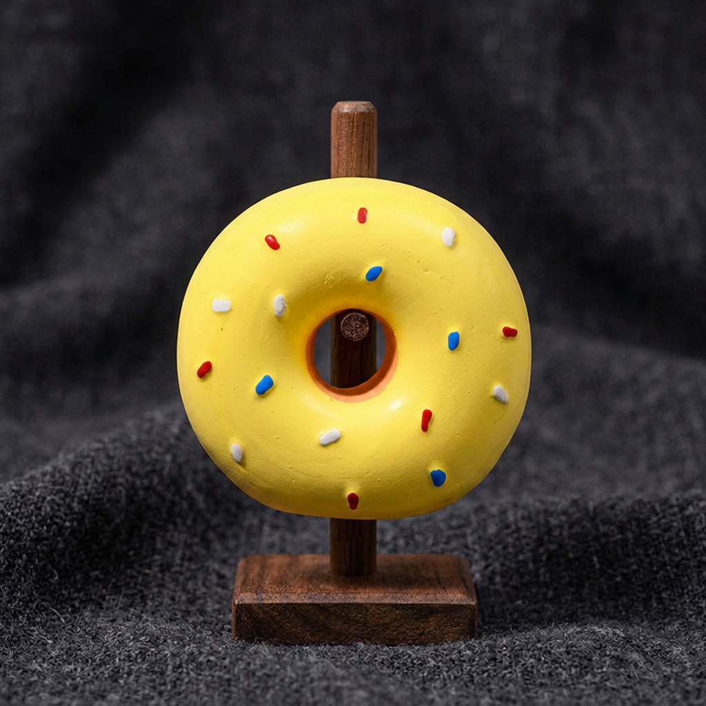 Colourful Doughnut Squeaky Dog Toy