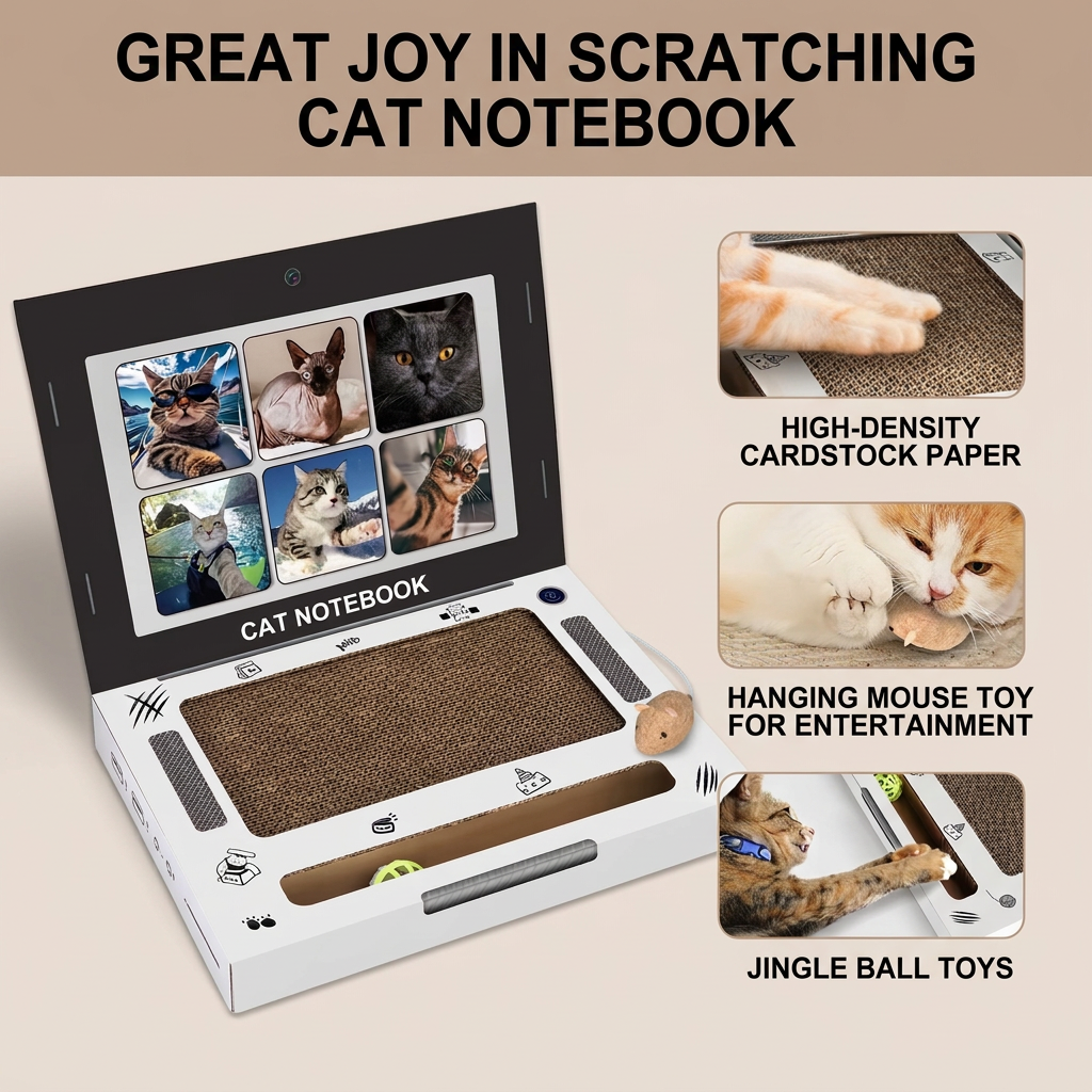 Laptop-Shaped Cardboard Cat Scratcher