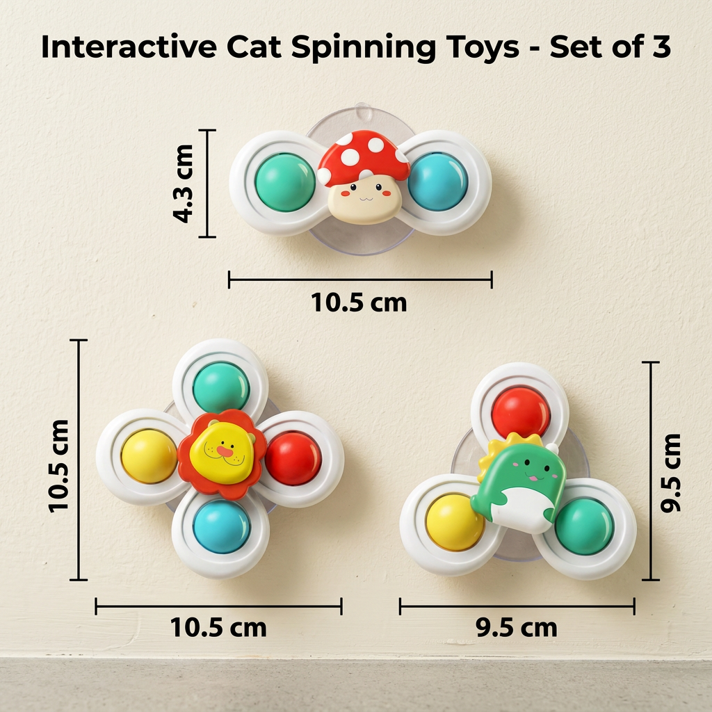 Spinning Cat Activity Toys — Set of 3