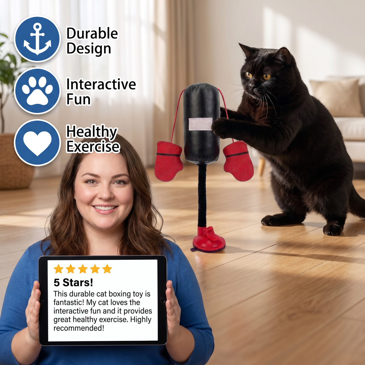 Cat Boxing Activity Toy with Punching Bag