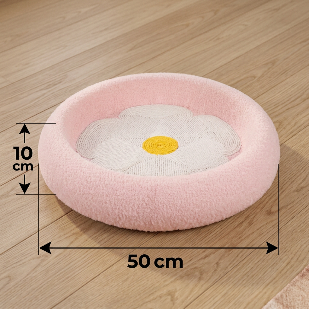 Flower-Shaped Cat Scratch & Lounge Bed