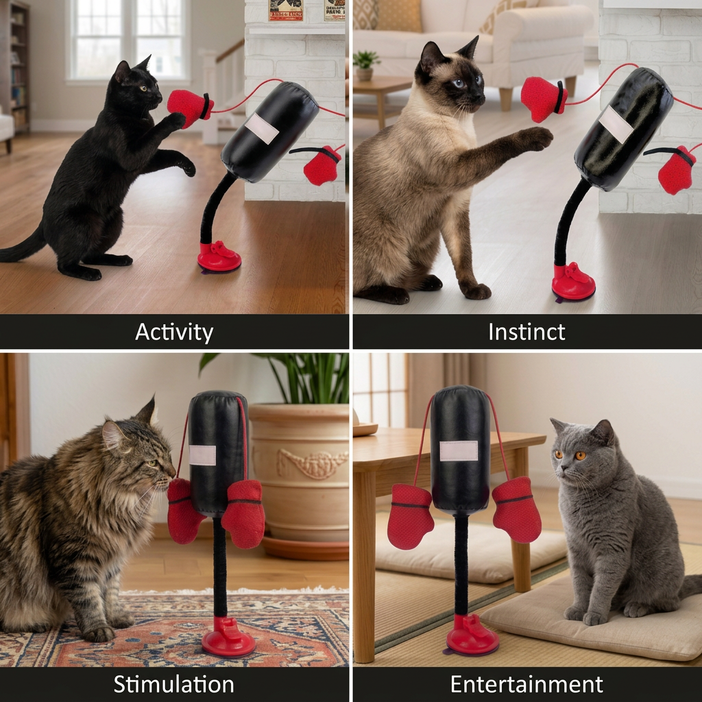 Cat Boxing Activity Toy with Punching Bag