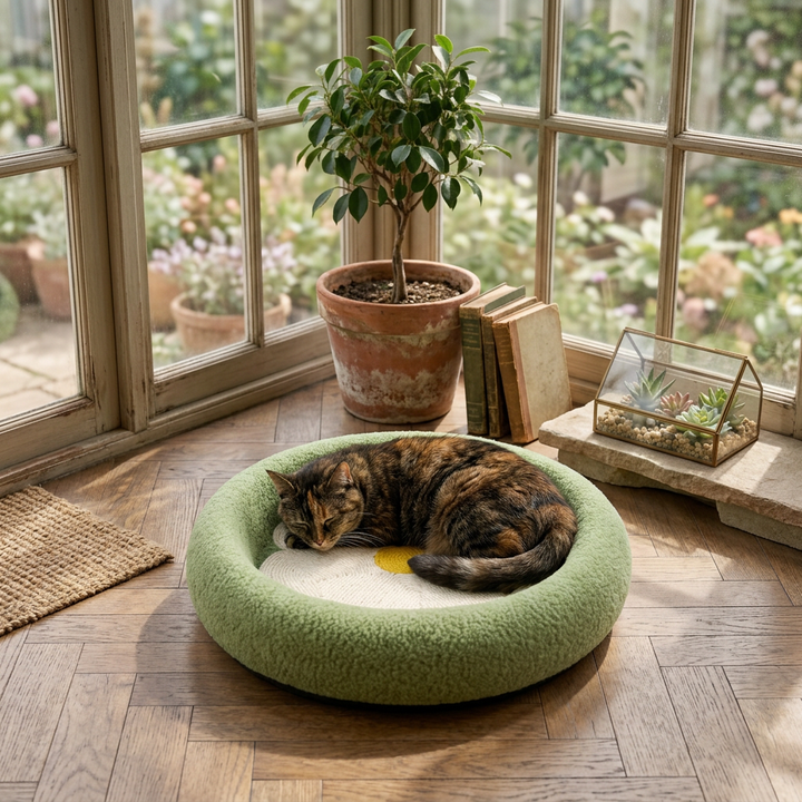 Flower-Shaped Cat Scratch & Lounge Bed
