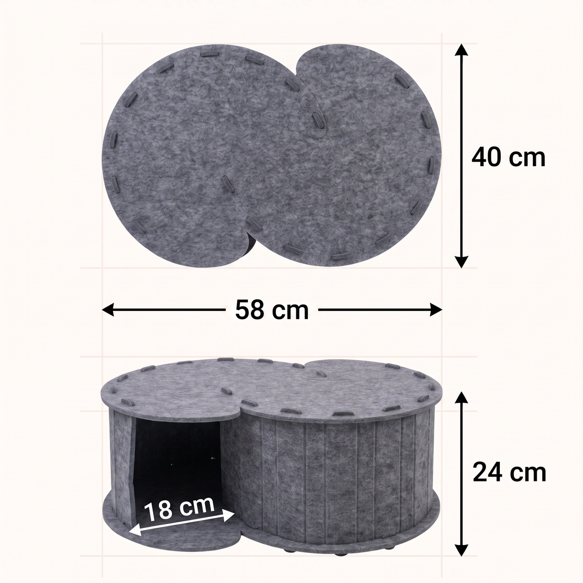 Cat Hideaway Bed with Built-In Scratching Area