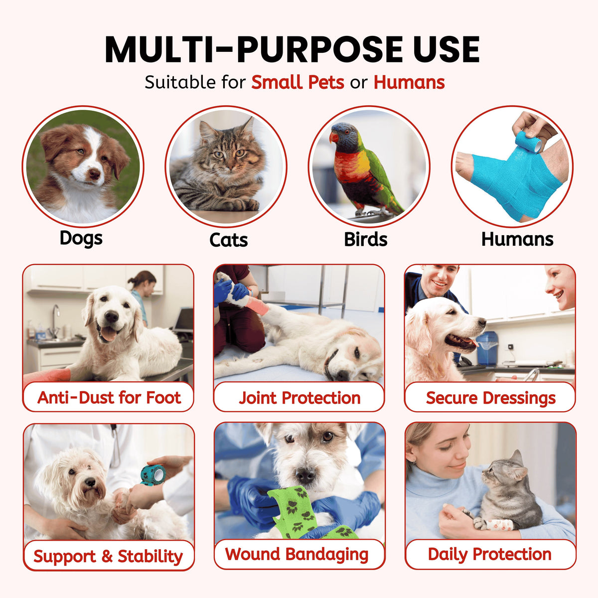 Self-Adhering Pet Paw Wrap