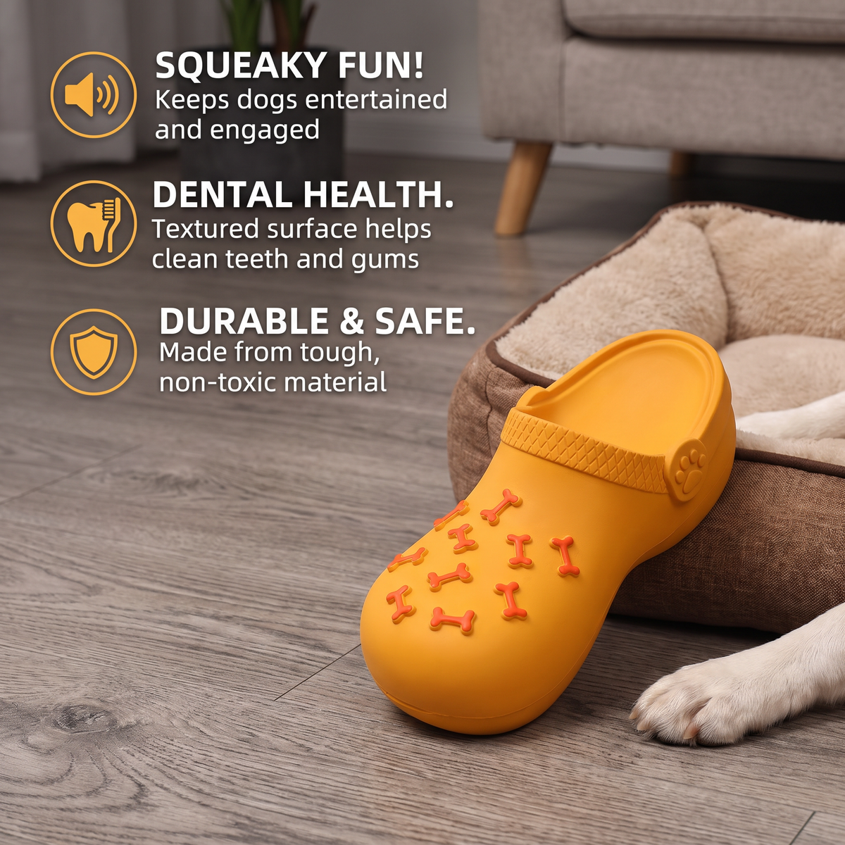Slipper-Shaped Squeaky Dog Toy