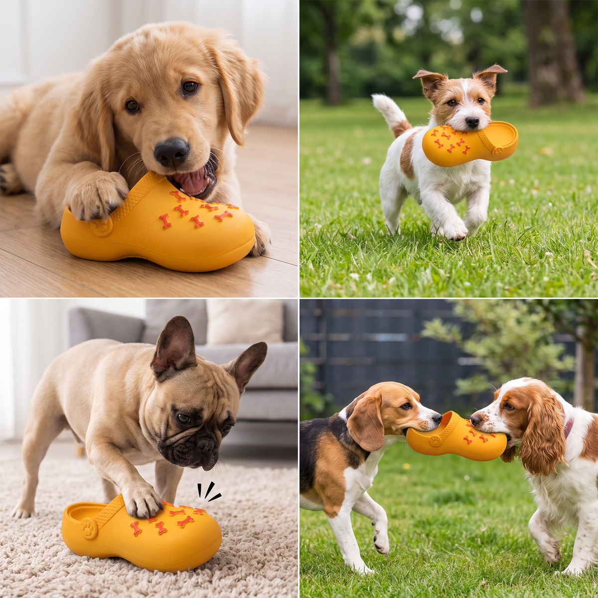 Slipper-Shaped Squeaky Dog Toy