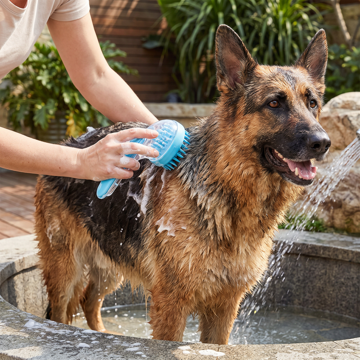 Silicone Pet Wash Brush with Shampoo Reservoir