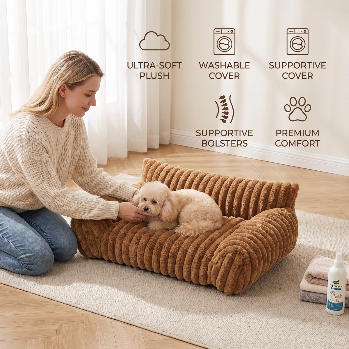 Cloud-Style Pet Sofa with Washable Cover