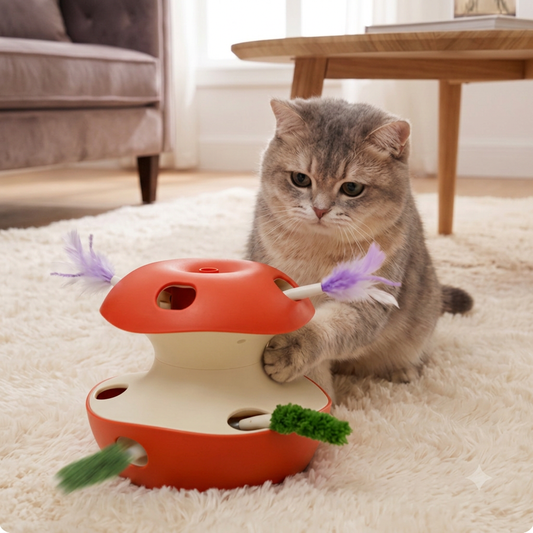 Apple-Shaped Pop-Out Cat Activity Toy