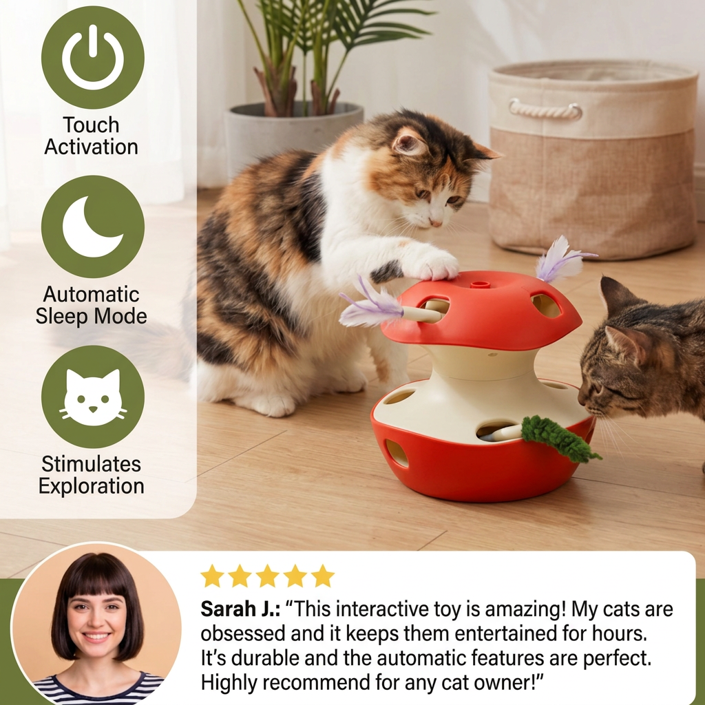 Apple-Shaped Pop-Out Cat Activity Toy
