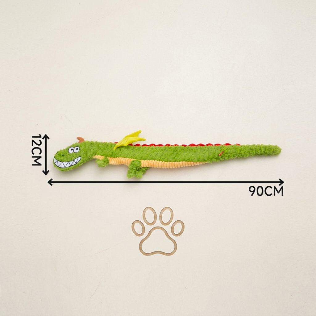 Plush Dragon Squeak & Crinkle Dog Toy