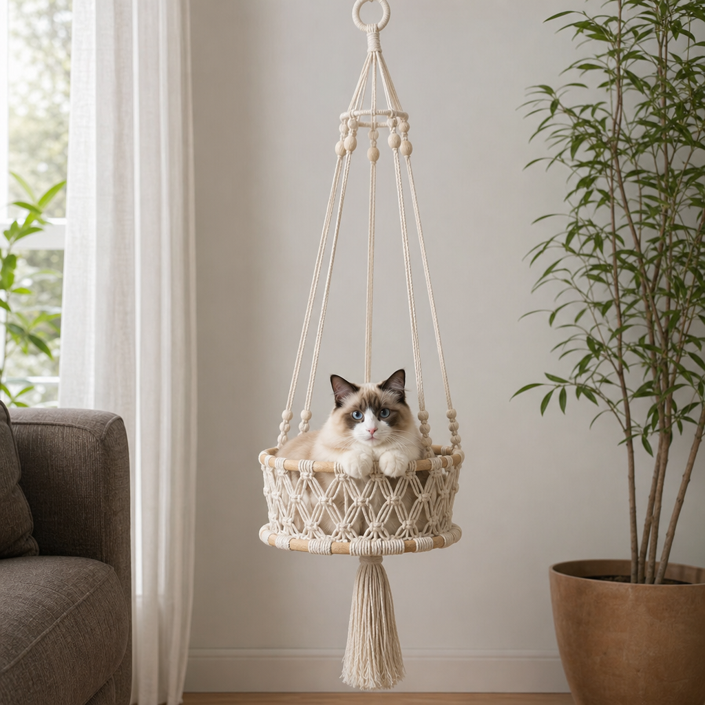 Handwoven Hanging Cat Resting Bed