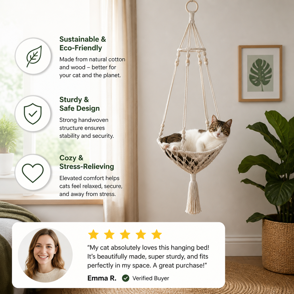 Handwoven Hanging Cat Resting Bed