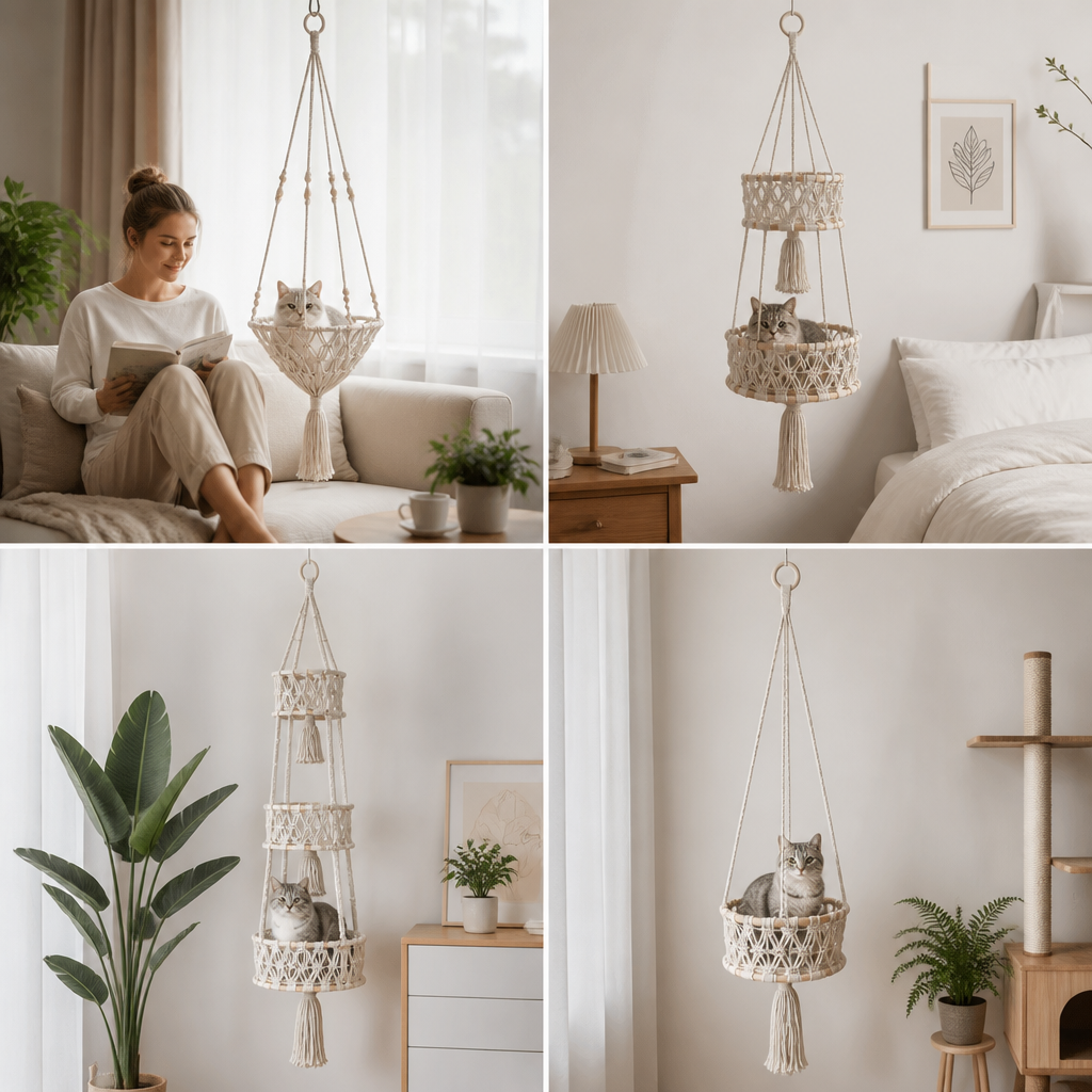 Handwoven Hanging Cat Resting Bed