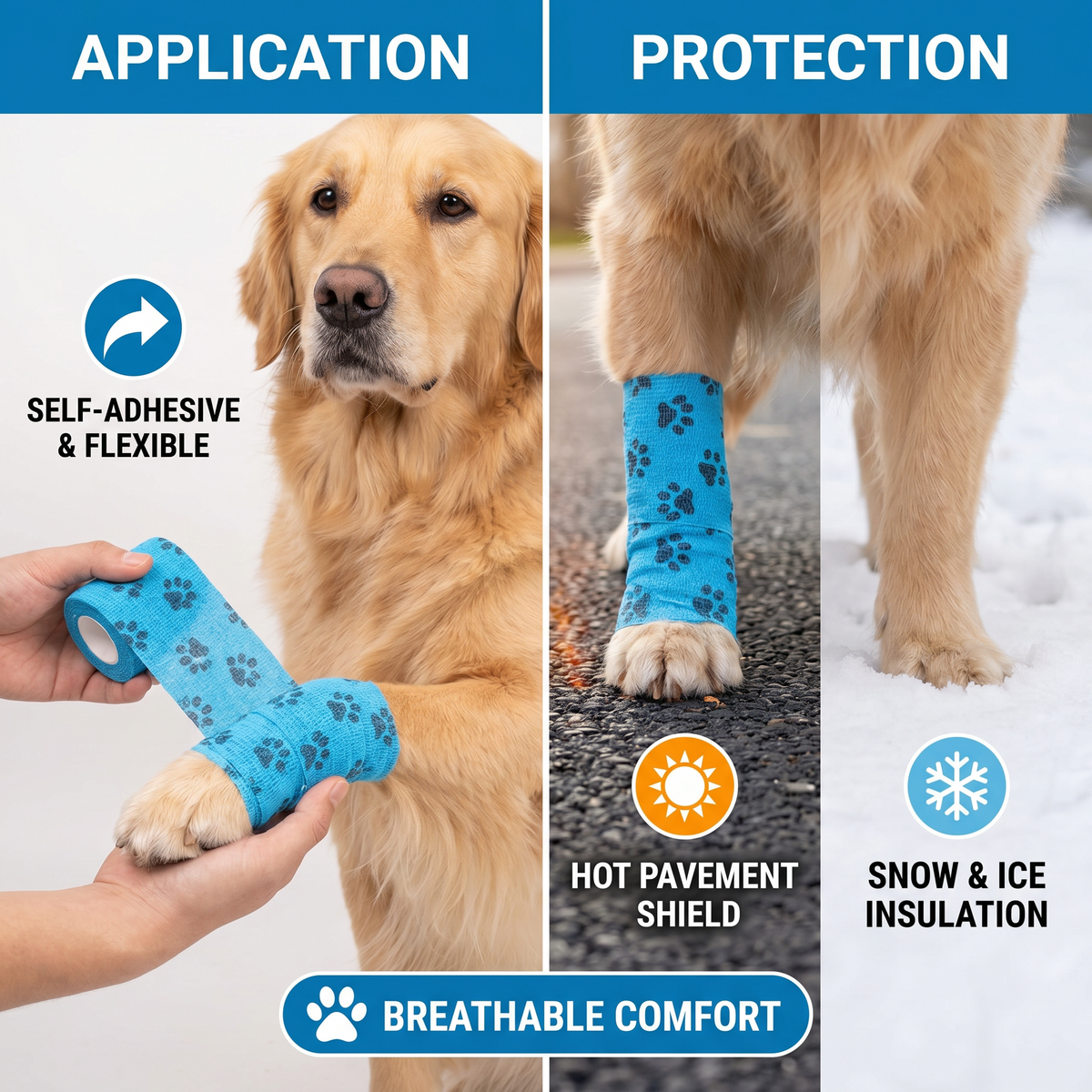 Self-Adhering Pet Paw Wrap