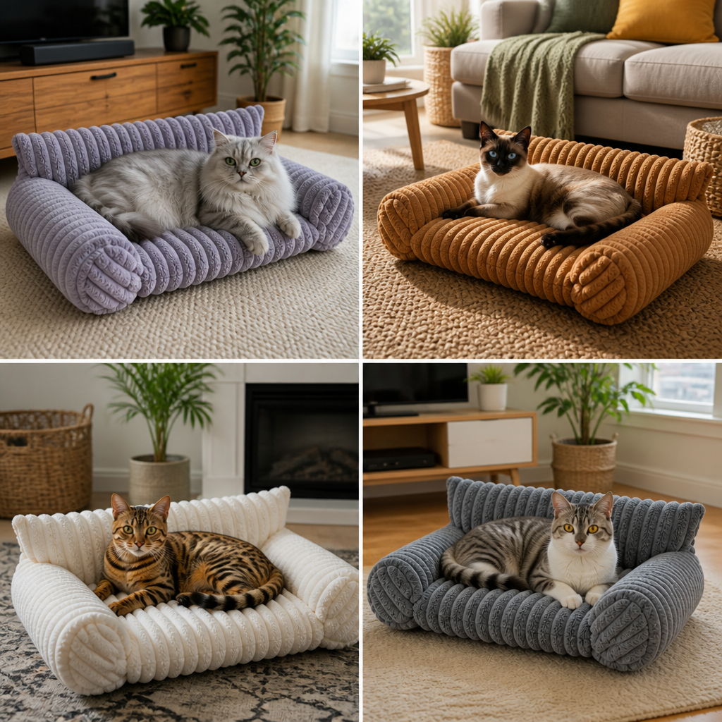 Cloud-Style Cat Sofa with Washable Covers