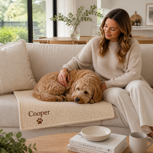 Custom-Embroidered Fluffy Dog Blanket