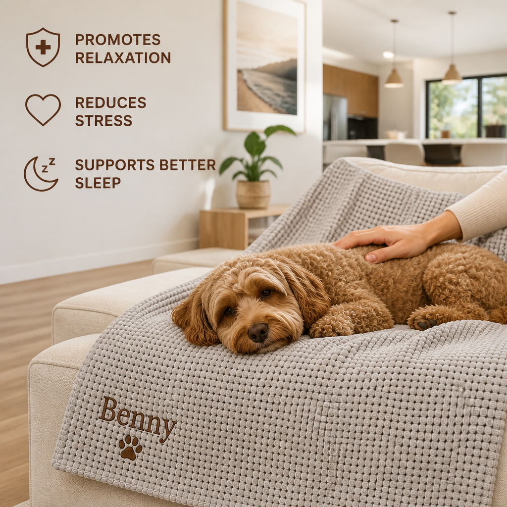 Custom-Embroidered Fluffy Dog Blanket