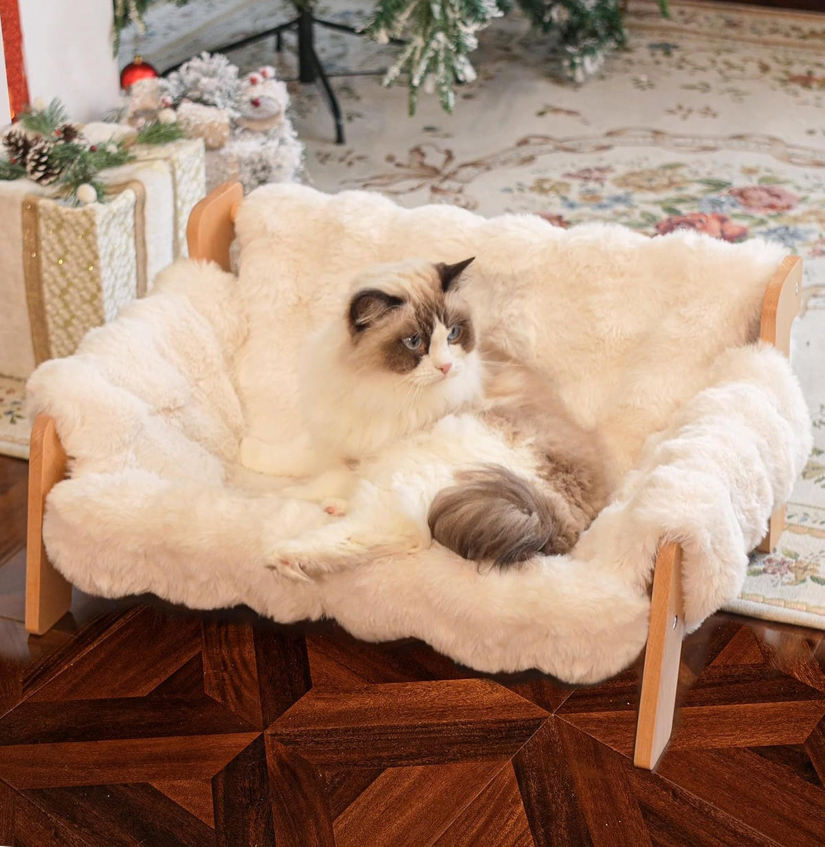 Raised Solid-Wood Cat Sofa Bed