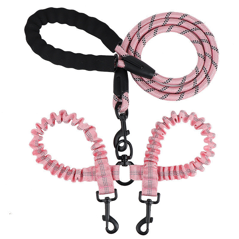 Dual Dog Lead with Bungee Sections & 360° Swivel