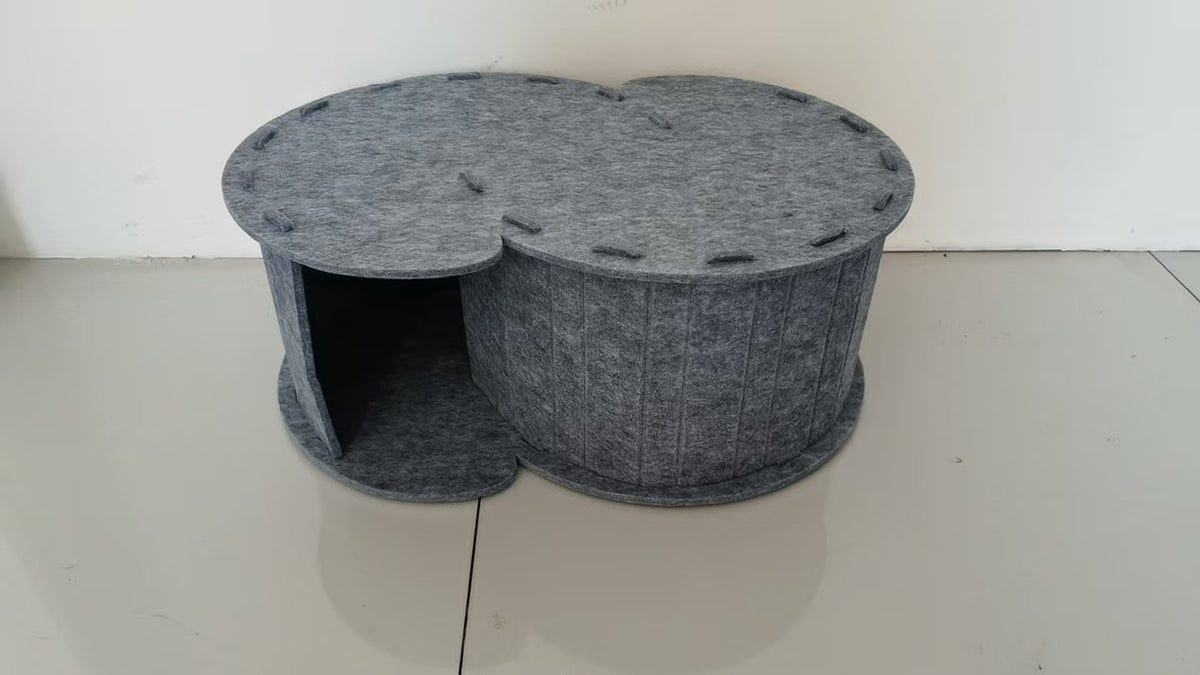 Cat Hideaway Bed with Built-In Scratching Area