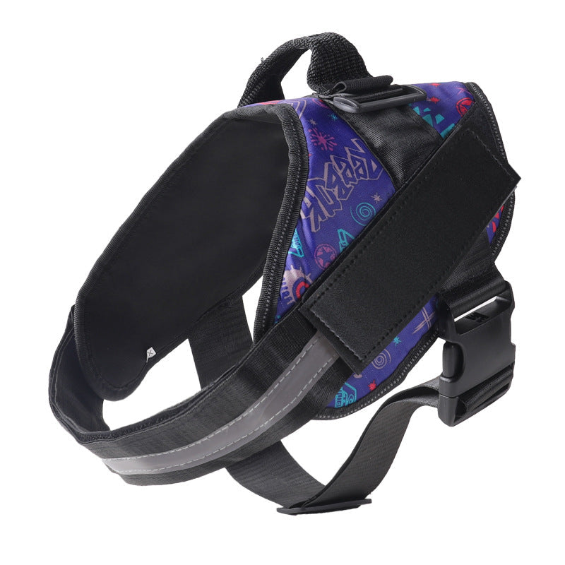Padded Reflective Dog Harness with Three Lead Clips