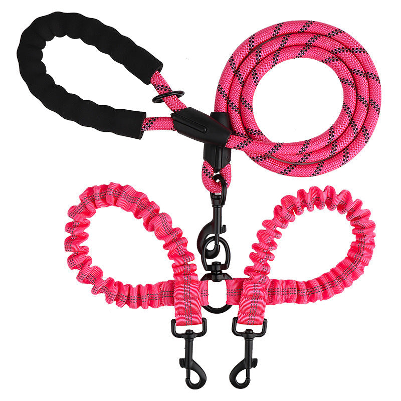 Dual Dog Lead with Bungee Sections & 360° Swivel