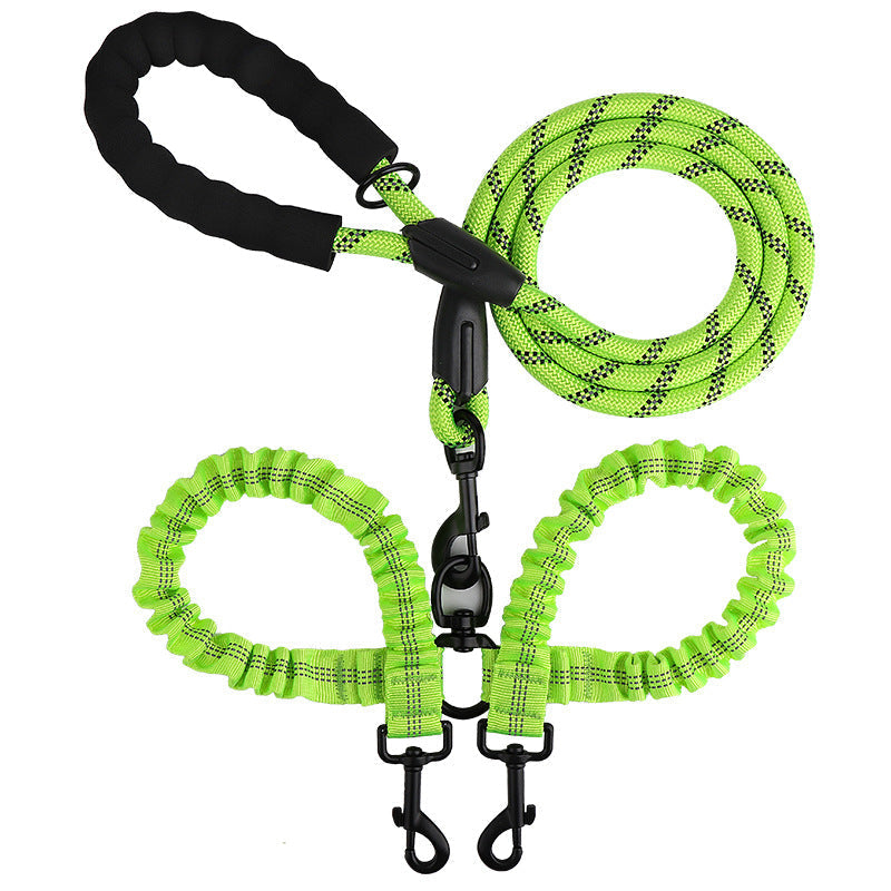Dual Dog Lead with Bungee Sections & 360° Swivel