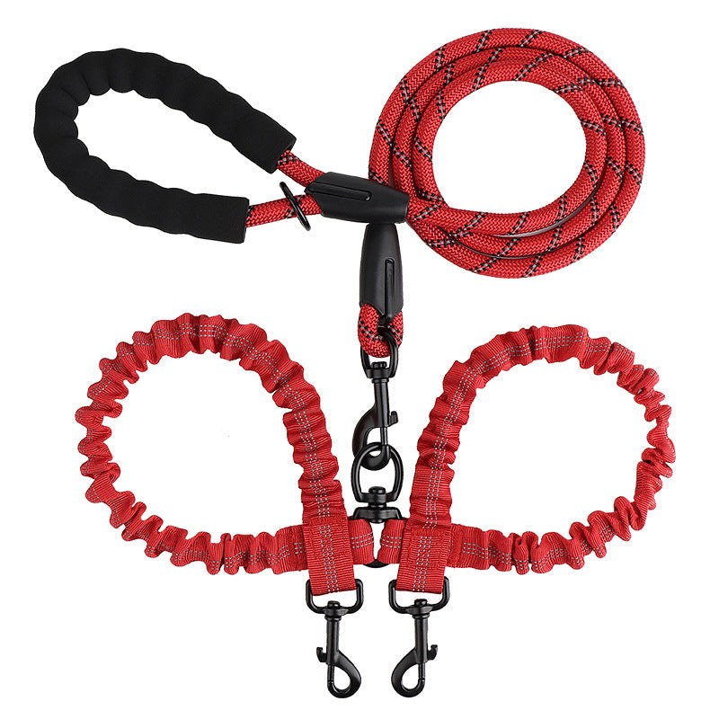Dual Dog Lead with Bungee Sections & 360° Swivel