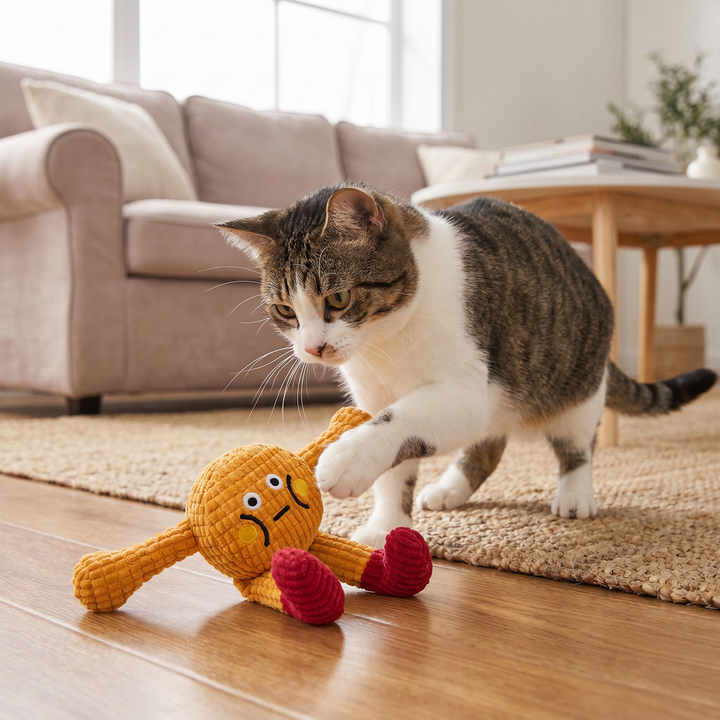 Crinkly Waffle Cat Toy with Catnip Pocket