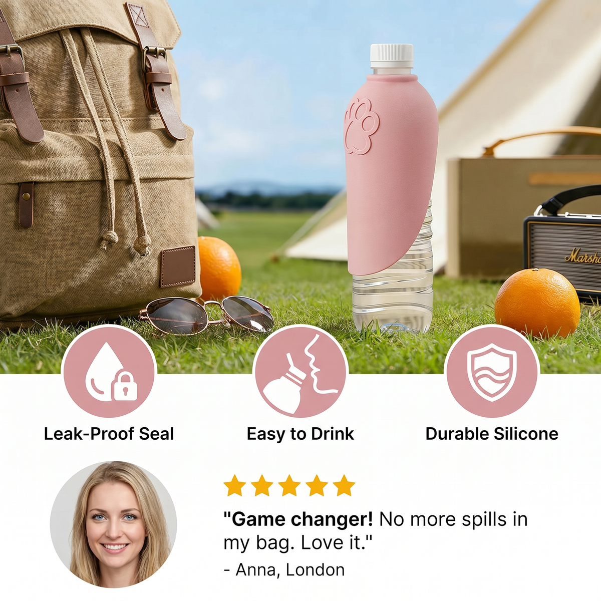 Silicone Bottle-Top Pet Drinking Cap