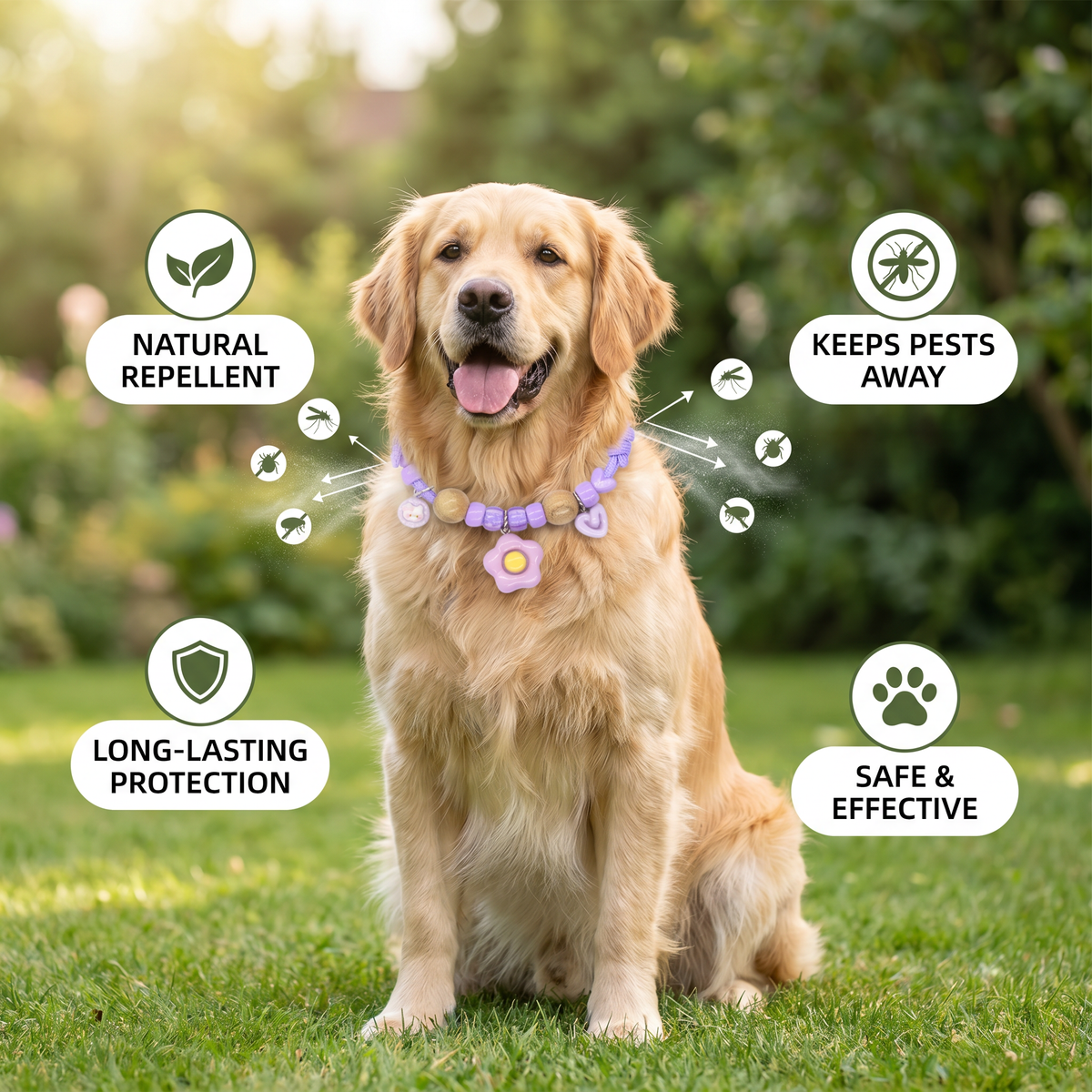 Decorative Insect-Repellent Dog Collar